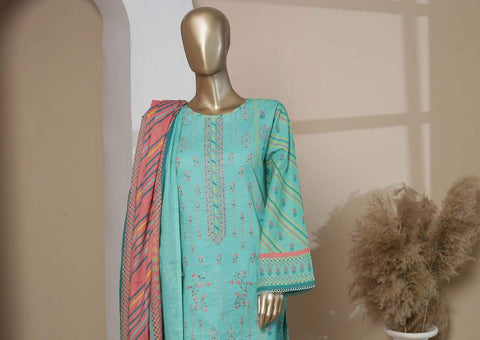 Binsaeed Lawn Stitched Affifa Embroidered Collection'23 D-06