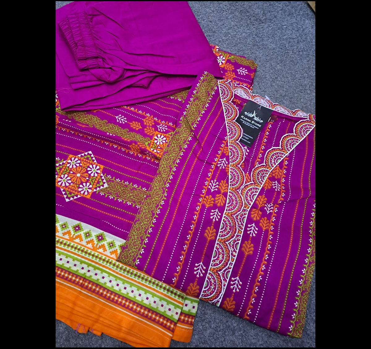 Binsaeed Lawn Stitched Affifa Embroidered Collection'23 D-13