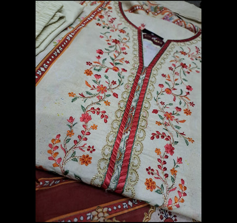 Binsaeed Lawn Stitched Affifa Embroidered Collection'23 D-20