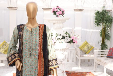 D-2256 Premium Printed & Embroidered Lawn Collection By Riwayat